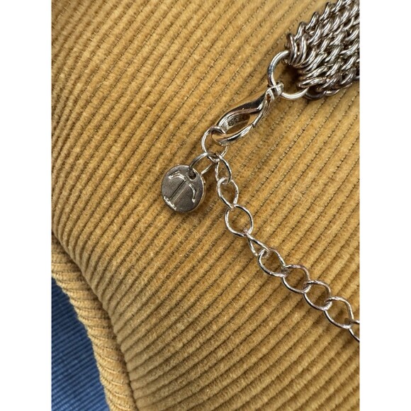 Talbots Seedbead Necklace Gold Tone Turquoise Blue Teal Multi Strand Boho Chic - Picture 4 of 4